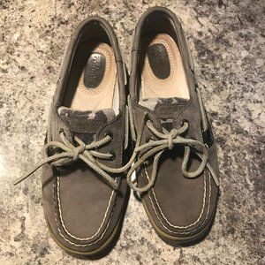 SPERRY TOP SIDER GRAY CAMO WOMENS BOAT SHOES SIZE 6